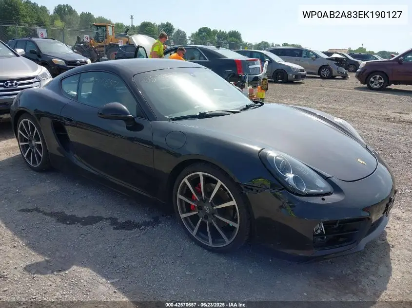 2014 Porsche Cayman S VIN: WP0AB2A83EK190127 Lot: 42570657