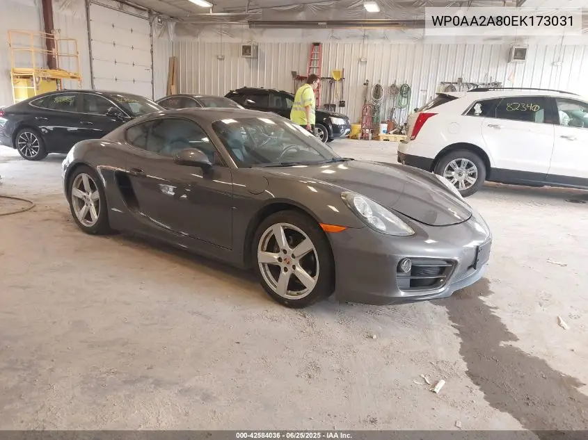 2014 Porsche Cayman VIN: WP0AA2A80EK173031 Lot: 42584036