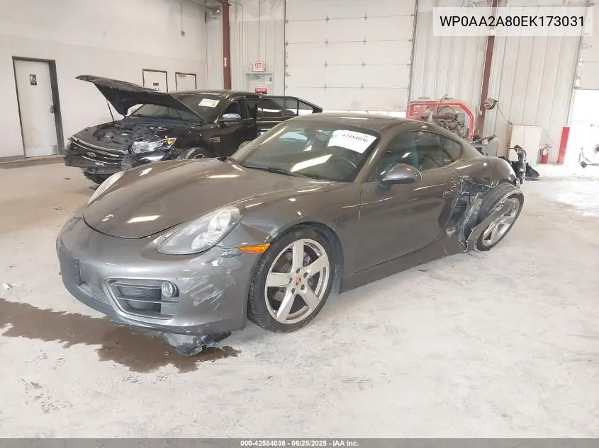 2014 Porsche Cayman VIN: WP0AA2A80EK173031 Lot: 42584036