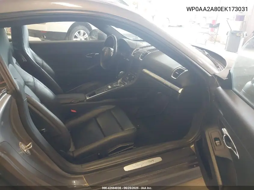 2014 Porsche Cayman VIN: WP0AA2A80EK173031 Lot: 42584036