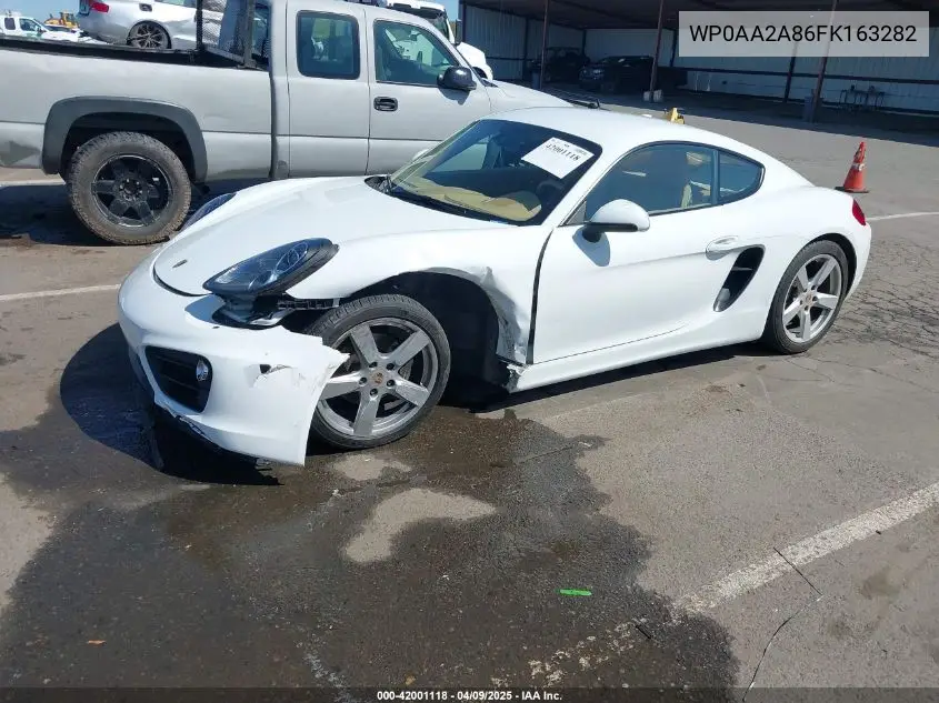2015 Porsche Cayman VIN: WP0AA2A86FK163282 Lot: 42001118