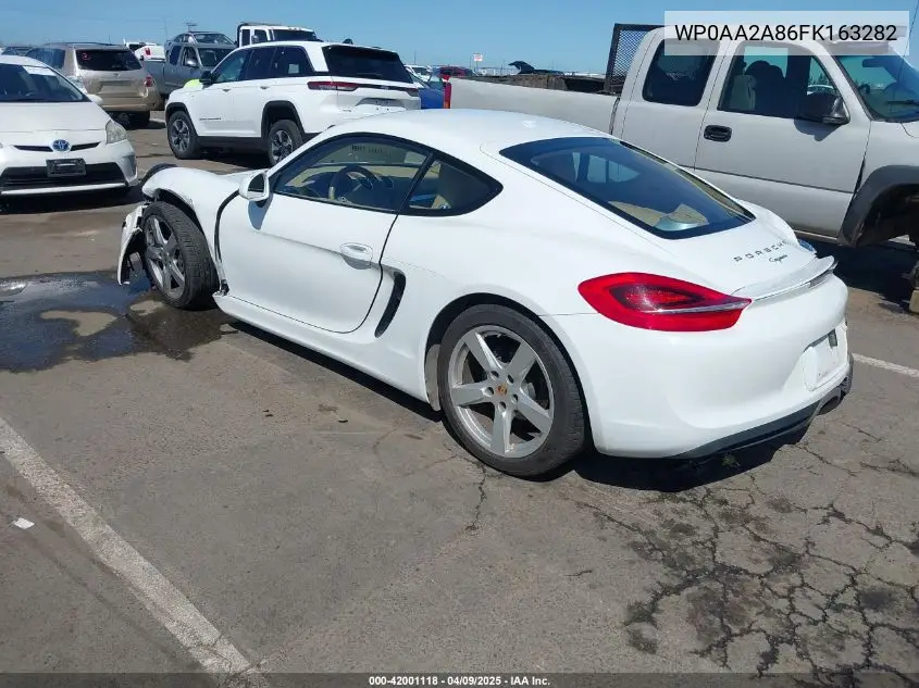2015 Porsche Cayman VIN: WP0AA2A86FK163282 Lot: 42001118