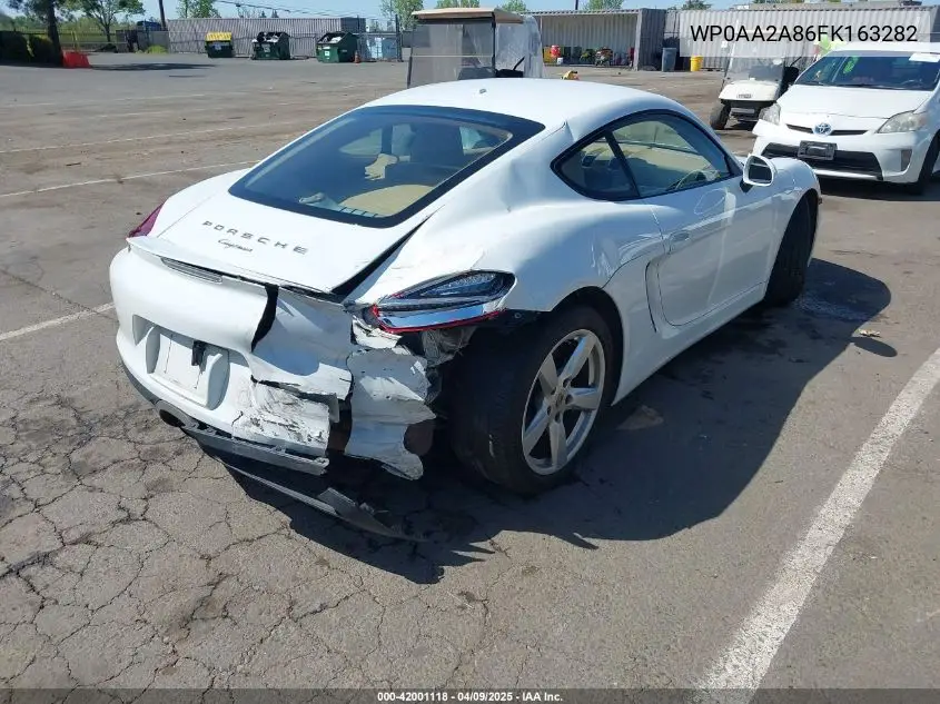 2015 Porsche Cayman VIN: WP0AA2A86FK163282 Lot: 42001118
