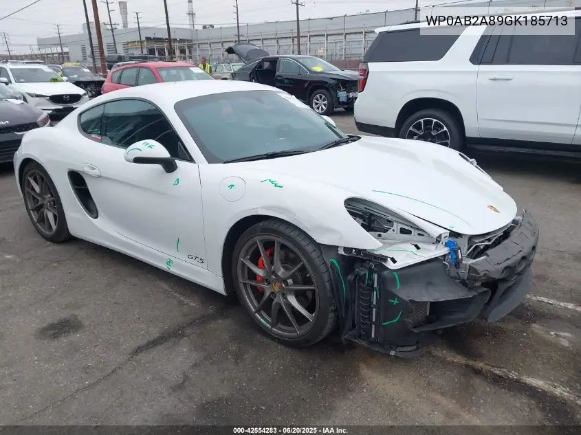 2016 Porsche Cayman Gts/S VIN: WP0AB2A89GK185713 Lot: 42554283