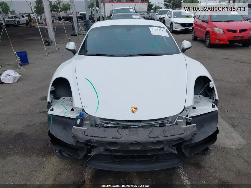 2016 Porsche Cayman Gts/S VIN: WP0AB2A89GK185713 Lot: 42554283
