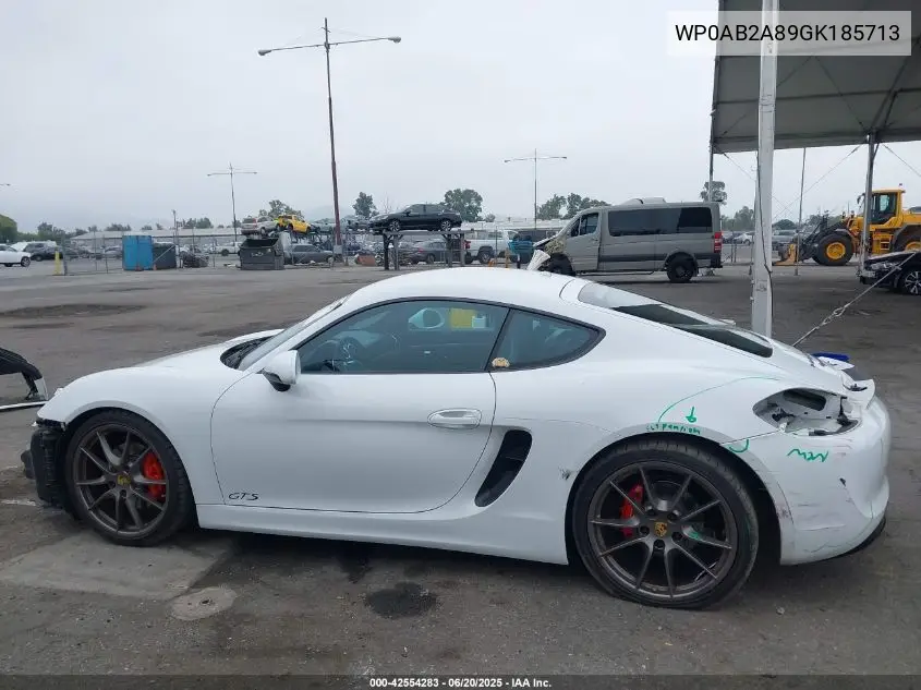 2016 Porsche Cayman Gts/S VIN: WP0AB2A89GK185713 Lot: 42554283