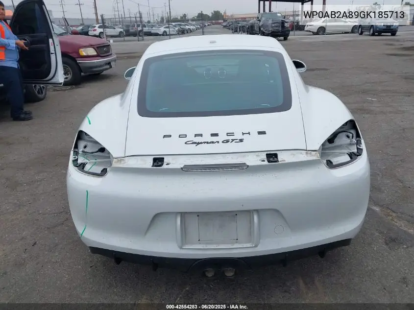 2016 Porsche Cayman Gts/S VIN: WP0AB2A89GK185713 Lot: 42554283
