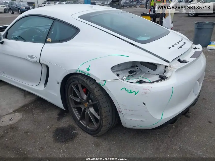 2016 Porsche Cayman Gts/S VIN: WP0AB2A89GK185713 Lot: 42554283