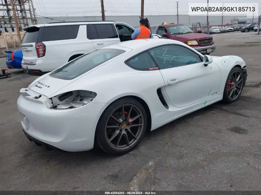 2016 Porsche Cayman Gts/S VIN: WP0AB2A89GK185713 Lot: 42554283