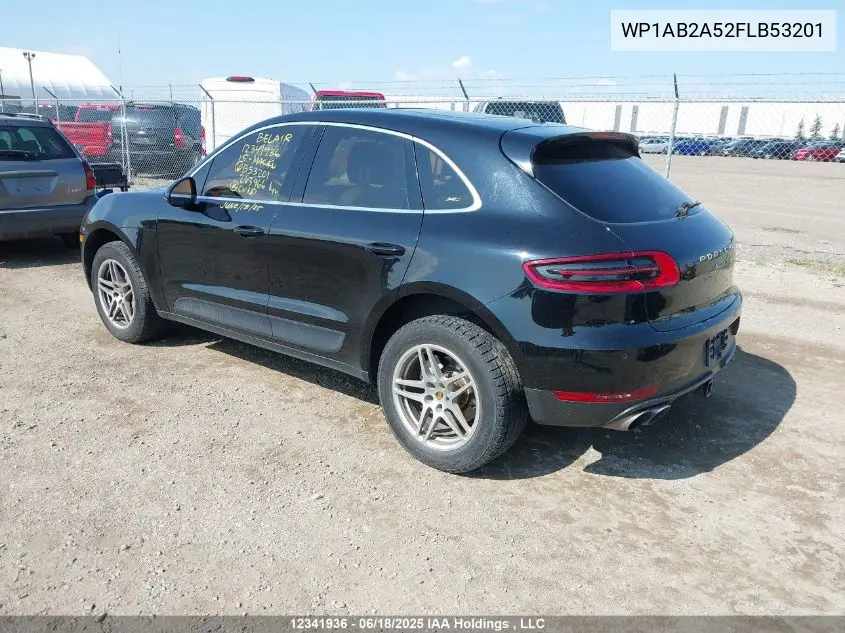 2015 Porsche Macan S VIN: WP1AB2A52FLB53201 Lot: 12341936