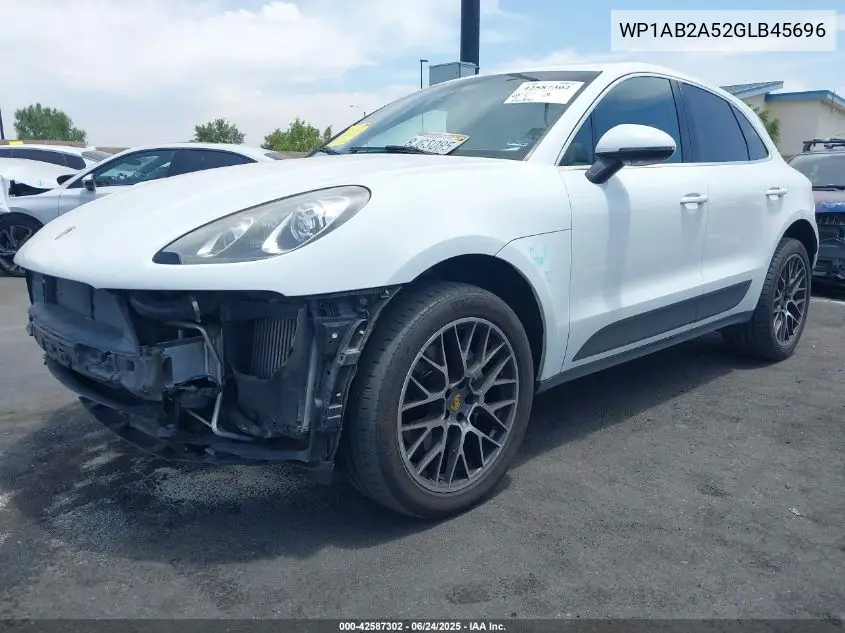 2016 Porsche Macan S VIN: WP1AB2A52GLB45696 Lot: 42587302