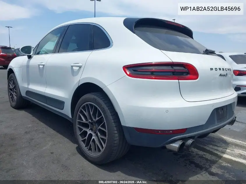 2016 Porsche Macan S VIN: WP1AB2A52GLB45696 Lot: 42587302