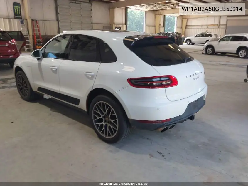 2016 Porsche Macan S VIN: WP1AB2A50GLB50914 Lot: 42603582
