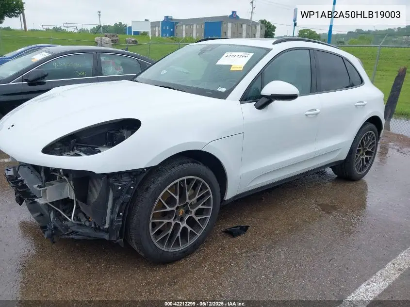 2017 Porsche Macan S VIN: WP1AB2A50HLB19003 Lot: 42212299