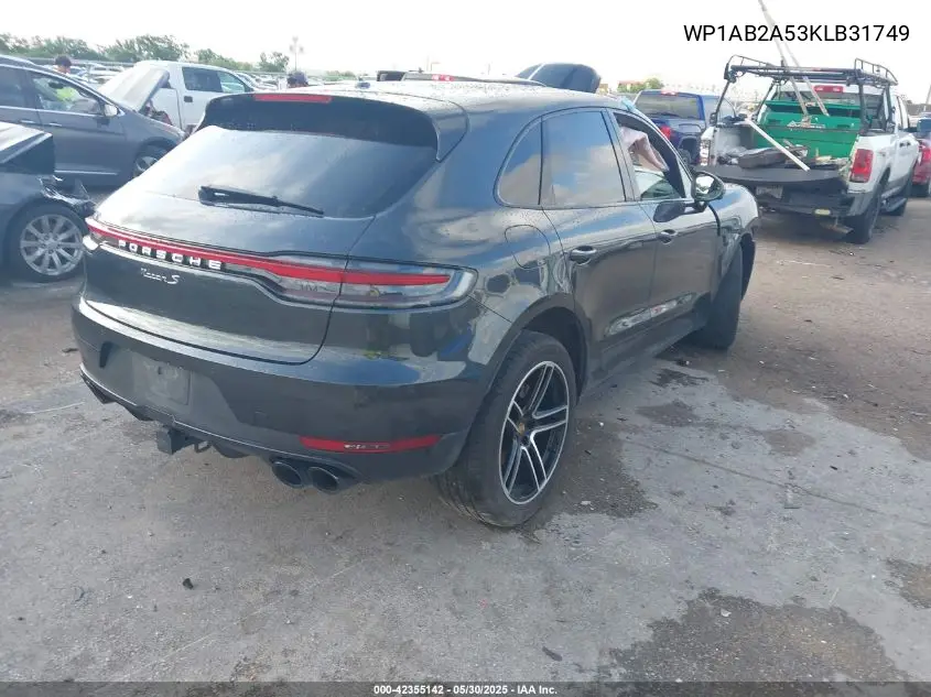 2019 Porsche Macan S VIN: WP1AB2A53KLB31749 Lot: 42355142