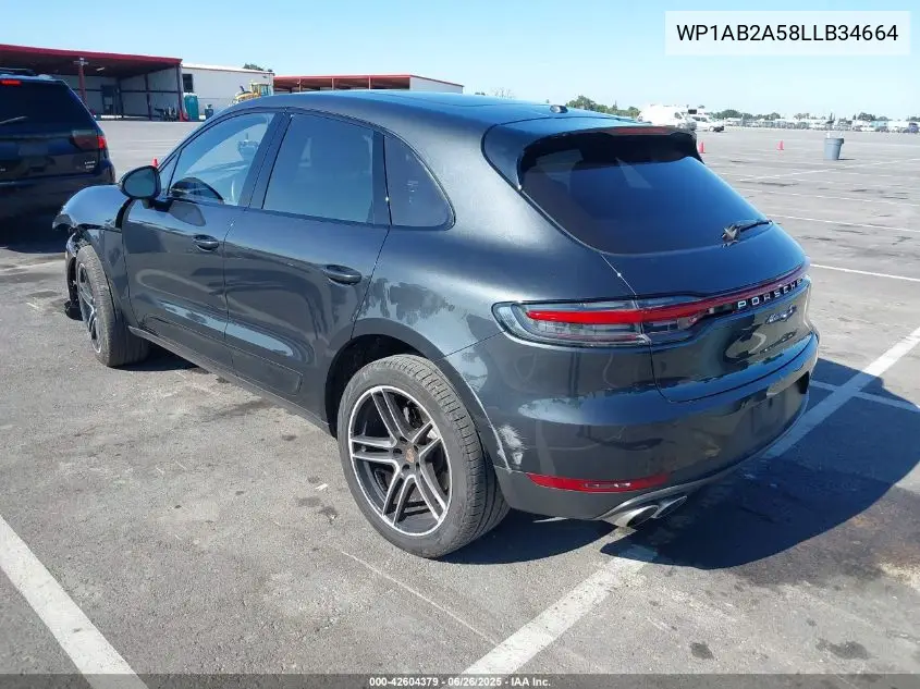 2020 Porsche Macan S VIN: WP1AB2A58LLB34664 Lot: 42604379
