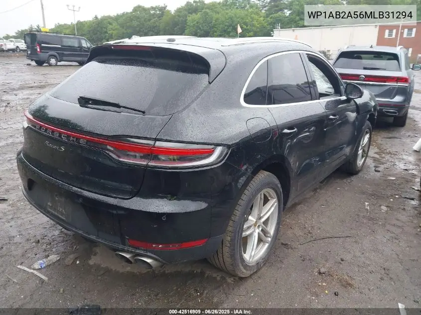 2021 Porsche Macan S VIN: WP1AB2A56MLB31294 Lot: 42516909