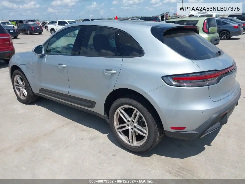 2022 Porsche Macan VIN: WP1AA2A53NLB07376 Lot: 40079552