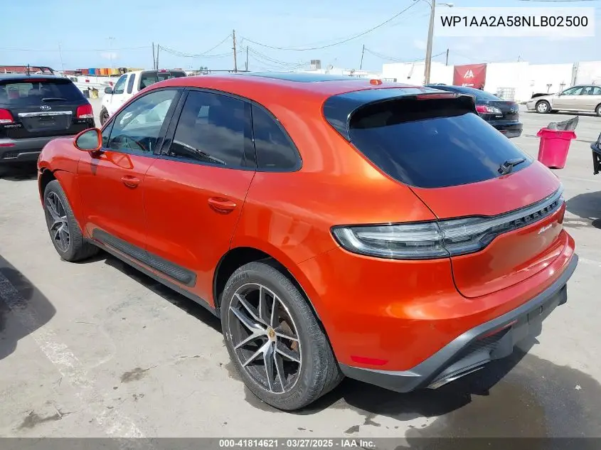 2022 Porsche Macan VIN: WP1AA2A58NLB02500 Lot: 41814621