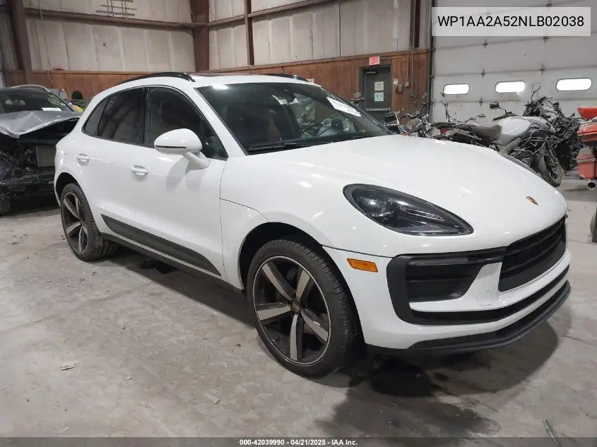 2022 Porsche Macan VIN: WP1AA2A52NLB02038 Lot: 42039990