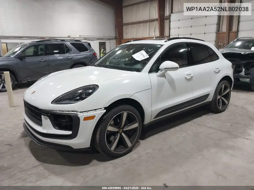 2022 Porsche Macan VIN: WP1AA2A52NLB02038 Lot: 42039990