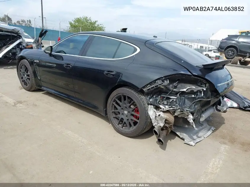 2010 Porsche Panamera 4S VIN: WP0AB2A74AL063852 Lot: 42247566