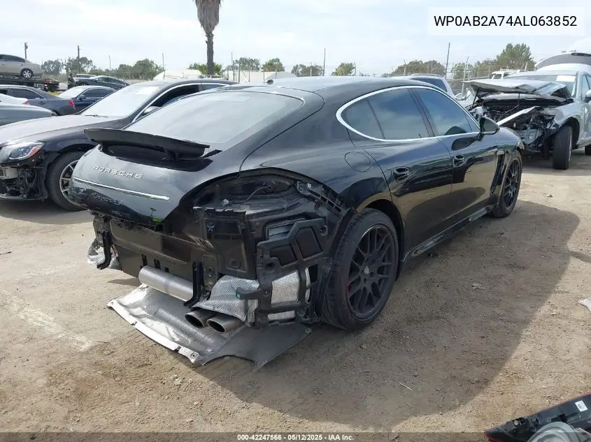 2010 Porsche Panamera 4S VIN: WP0AB2A74AL063852 Lot: 42247566