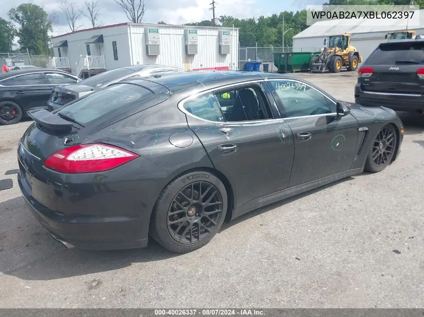 2011 Porsche Panamera 4S VIN: WP0AB2A7XBL062397 Lot: 40026337