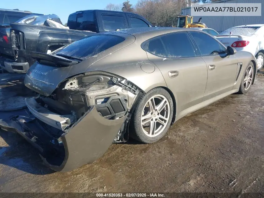 2011 Porsche Panamera 4 VIN: WP0AA2A77BL021017 Lot: 41520353