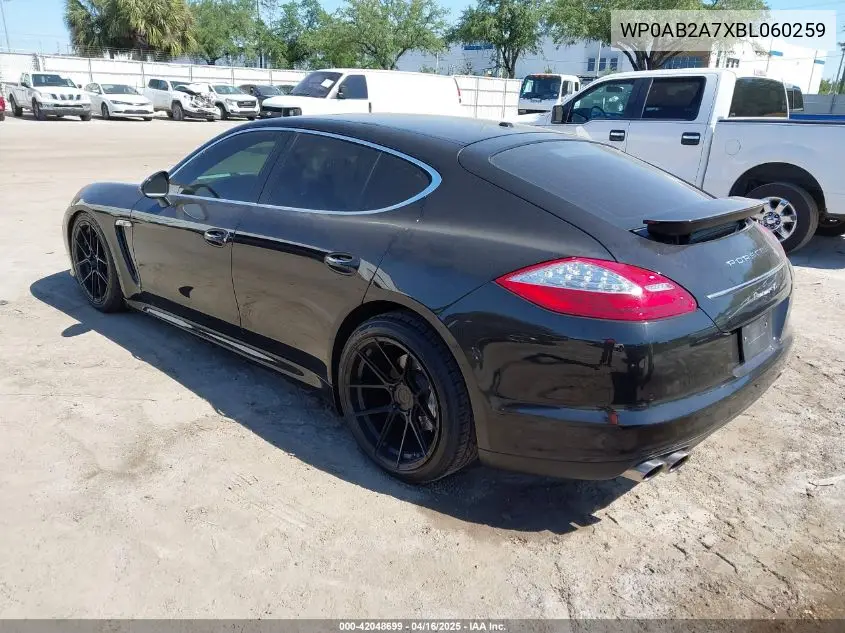 2011 Porsche Panamera 4S VIN: WP0AB2A7XBL060259 Lot: 42048699
