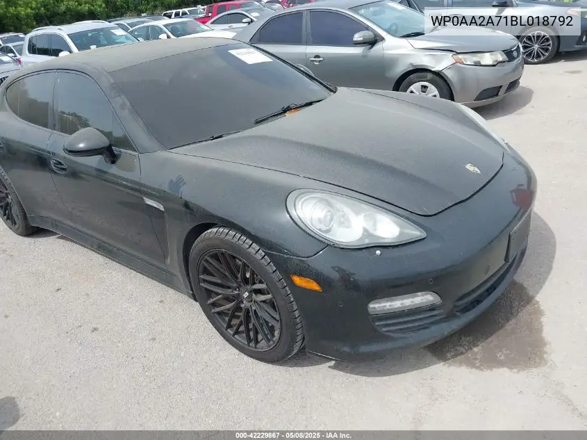 2011 Porsche Panamera 4 VIN: WP0AA2A71BL018792 Lot: 42229867