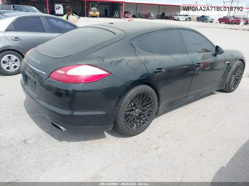 2011 Porsche Panamera 4 VIN: WP0AA2A71BL018792 Lot: 42229867