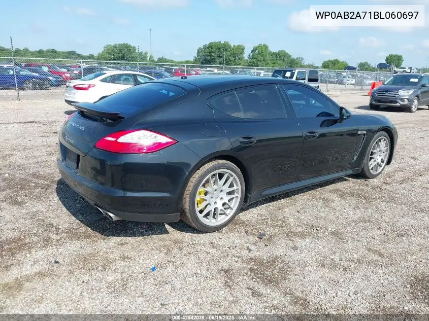 2011 Porsche Panamera 4S VIN: WP0AB2A71BL060697 Lot: 42542039
