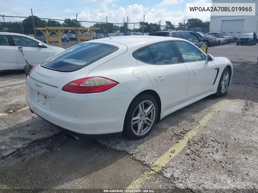 2011 Porsche Panamera 4 VIN: WP0AA2A70BL019965 Lot: 42653849