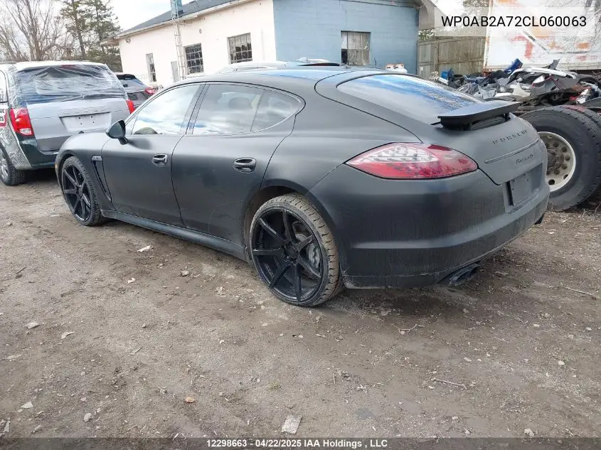 2012 Porsche Panamera S/4 VIN: WP0AB2A72CL060063 Lot: 12298663