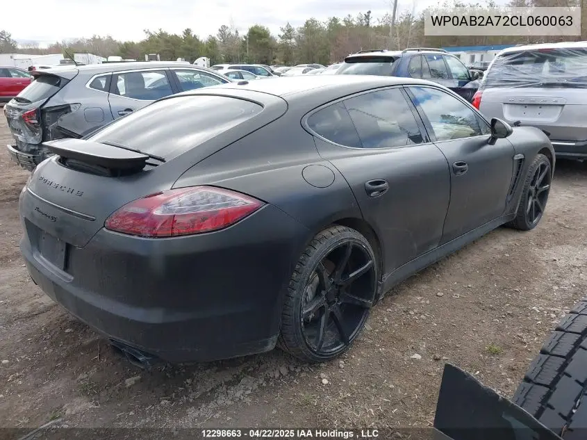 2012 Porsche Panamera S/4 VIN: WP0AB2A72CL060063 Lot: 12298663