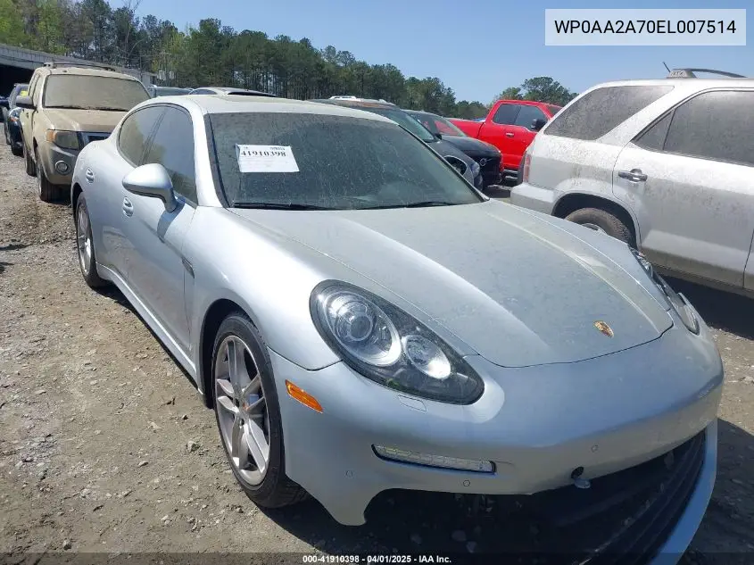 2014 Porsche Panamera 4 VIN: WP0AA2A70EL007514 Lot: 41910398
