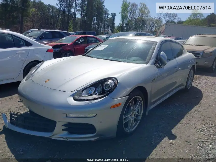 2014 Porsche Panamera 4 VIN: WP0AA2A70EL007514 Lot: 41910398