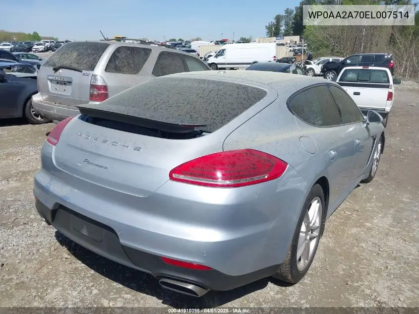 2014 Porsche Panamera 4 VIN: WP0AA2A70EL007514 Lot: 41910398
