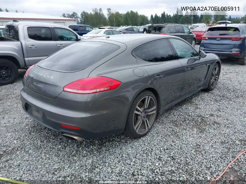 2014 Porsche Panamera 4 VIN: WP0AA2A70EL005911 Lot: 42620213