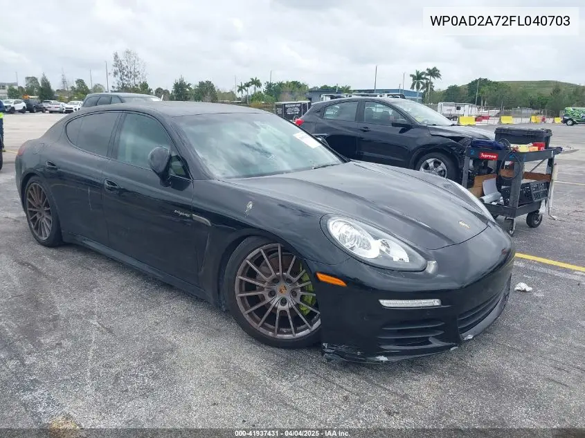 2015 Porsche Panamera E-Hybrid S VIN: WP0AD2A72FL040703 Lot: 41937431