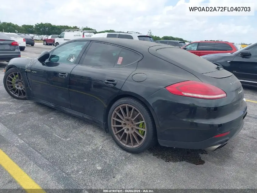2015 Porsche Panamera E-Hybrid S VIN: WP0AD2A72FL040703 Lot: 41937431