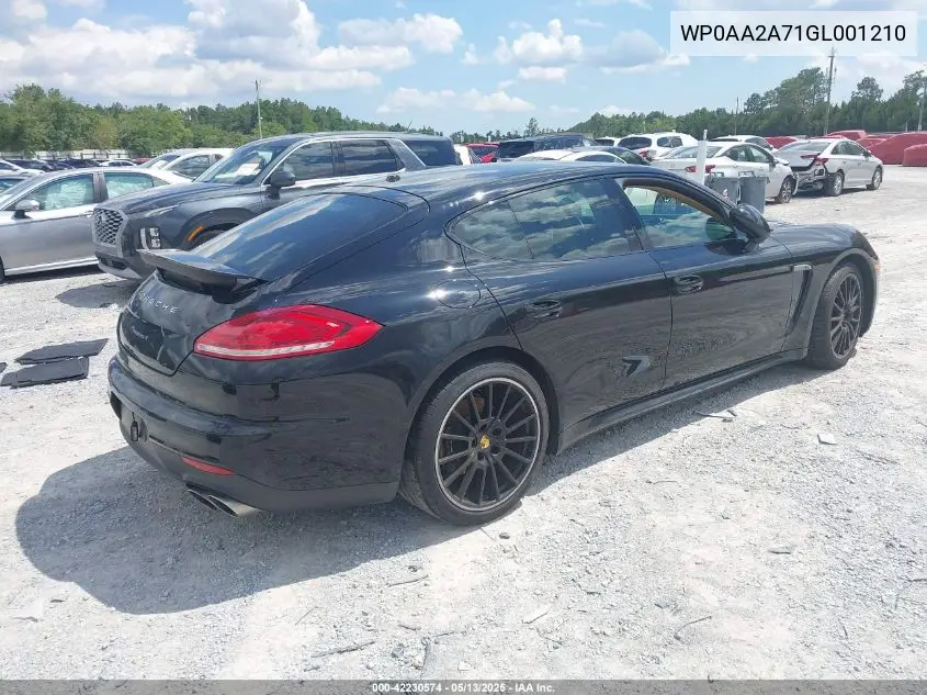2016 Porsche Panamera 4 VIN: WP0AA2A71GL001210 Lot: 42230574