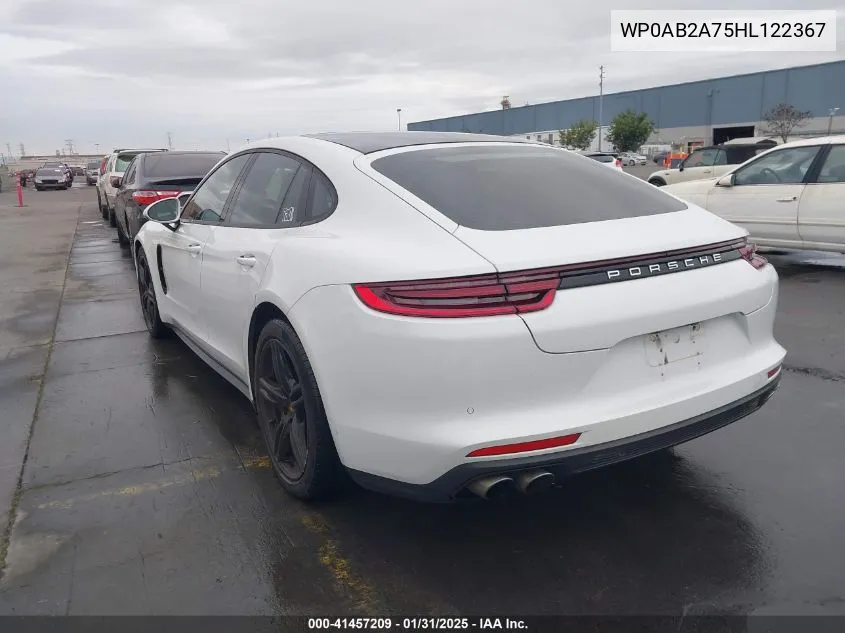 2017 Porsche Panamera 4S VIN: WP0AB2A75HL122367 Lot: 41457209
