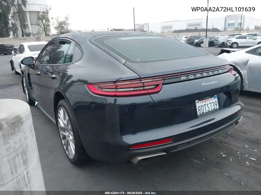 2017 Porsche Panamera 4 VIN: WP0AA2A72HL101639 Lot: 42541178