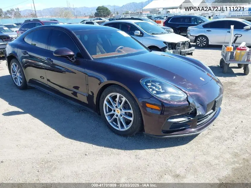 2018 Porsche Panamera 4 VIN: WP0AA2A72JL111271 Lot: 41701909