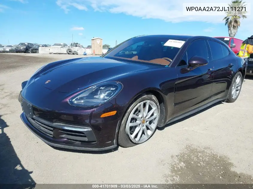2018 Porsche Panamera 4 VIN: WP0AA2A72JL111271 Lot: 41701909
