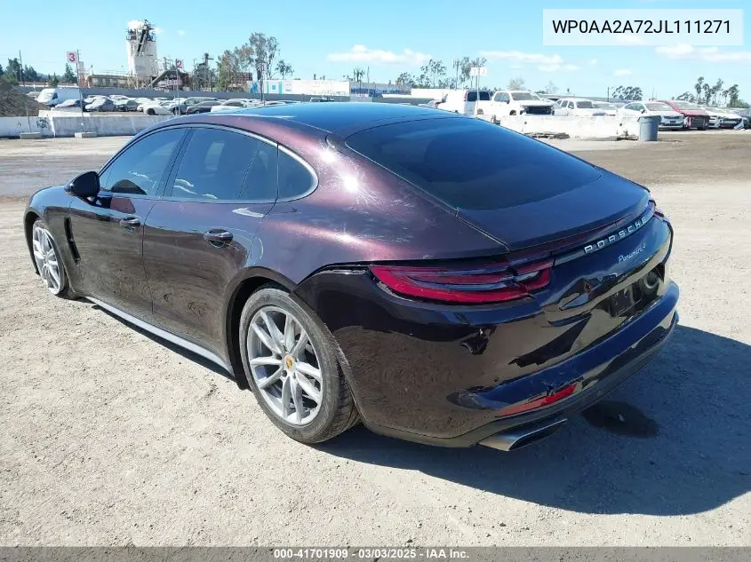 2018 Porsche Panamera 4 VIN: WP0AA2A72JL111271 Lot: 41701909
