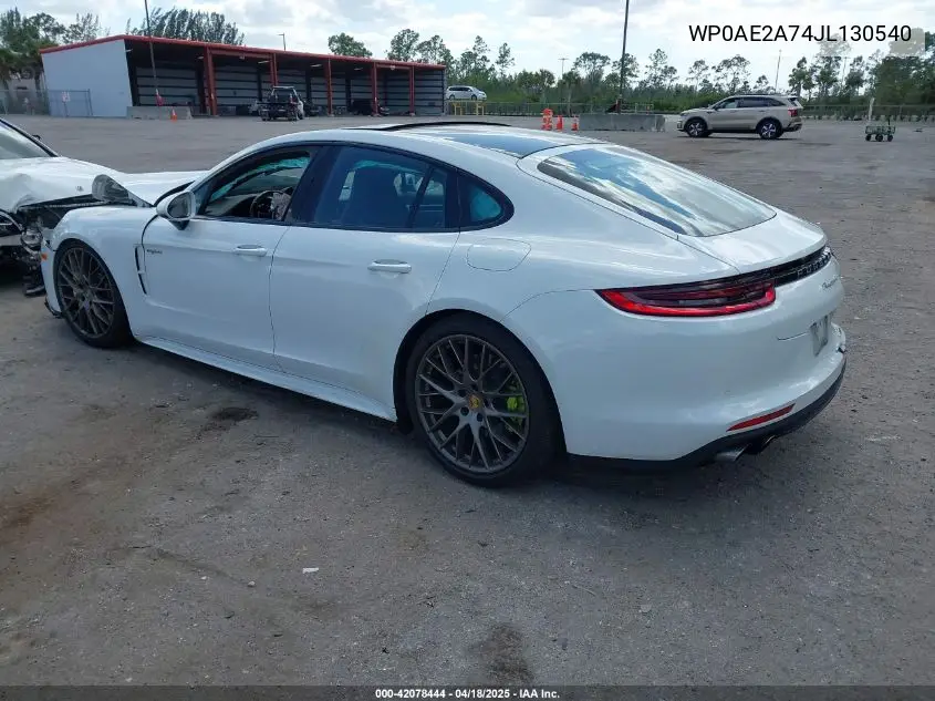 2018 Porsche Panamera E-Hybrid 4 VIN: WP0AE2A74JL130540 Lot: 42078444