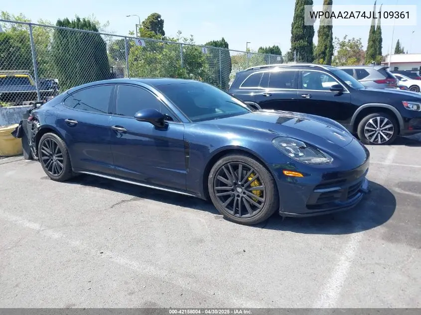 2018 Porsche Panamera 4 VIN: WP0AA2A74JL109361 Lot: 42158004